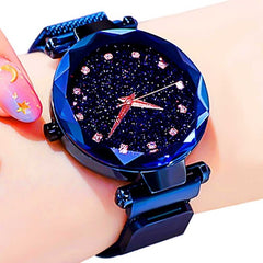 Women Starry Sky Watch Luxury Magnetic Buckle Mesh Band Quartz Wristwatch Female Rose Gold Diamond Watches zegarek damsk