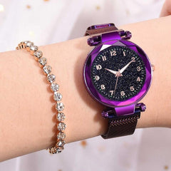 Women Starry Sky Watch Luxury Magnetic Buckle Mesh Band Quartz Wristwatch Female Rose Gold Diamond Watches zegarek damsk