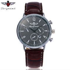 SHANGMEIMK Men Watch Luxury Brand Fashion Calendar Clock Leather Strap Quartz Male Wrist Watches Relogio Masculino Hot Selling