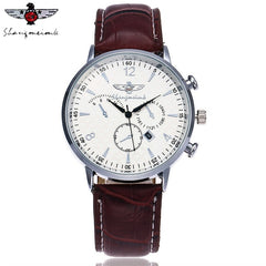 SHANGMEIMK Men Watch Luxury Brand Fashion Calendar Clock Leather Strap Quartz Male Wrist Watches Relogio Masculino Hot Selling