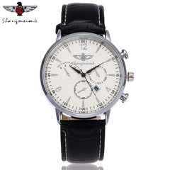 SHANGMEIMK Men Watch Luxury Brand Fashion Calendar Clock Leather Strap Quartz Male Wrist Watches Relogio Masculino Hot Selling