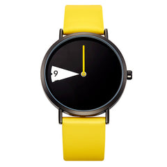 Sinobi Women Watch Creative Wristwatch Lady Clock Rotate Yellow Leather Band Wristwatches Clock Montres Femme Reloj Mujer