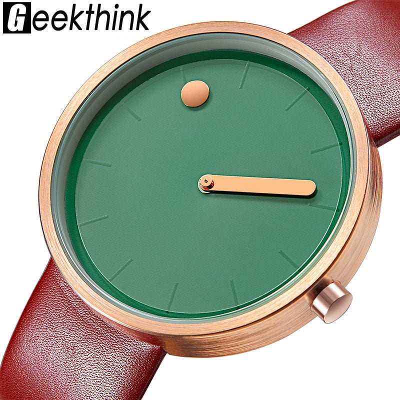 Top Creative Designer Brand Quartz Watch Men Leather Casual Unisex Simple Wrist watch Clock Male Gift  relogio Masculino