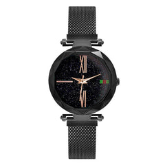 Luxury Rose Gold Women Watches Minimalism Starry Sky Magnetic Fashion Casual Female Wristwatch Waterproof Roman Numeral for Gift