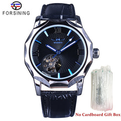 Winner Transparent Fashion Diamond Display Luminous Hands Gear Movement Retro Royal Design Men Mechanical Skeleton Wrist Watches