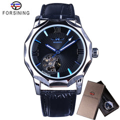 Winner Transparent Fashion Diamond Display Luminous Hands Gear Movement Retro Royal Design Men Mechanical Skeleton Wrist Watches