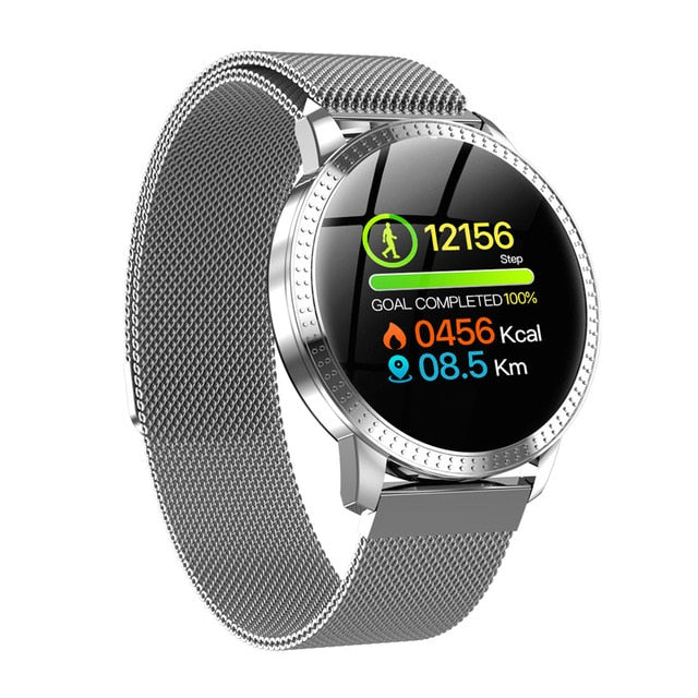 Smart watch VS V11 Q8 P68 waterproof Tempered glass Activity Fitness tracker Heart rate monitor BRIM Men women smartwatch CF18